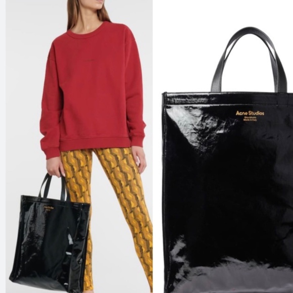 Acne Studios - Patent Tote Bag With Logo - Picture 8 of 8